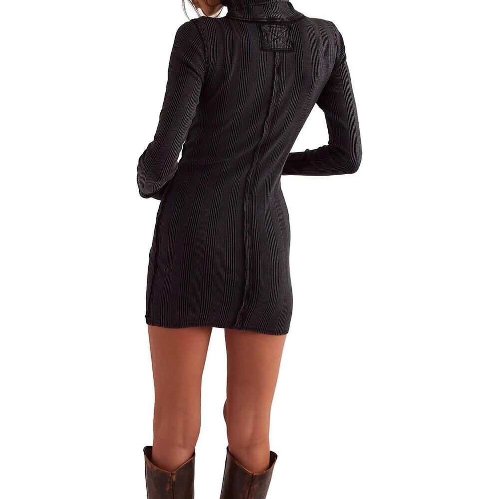 NEW FREE PEOPLE brynn turtle dress in black - Picture 3 of 4